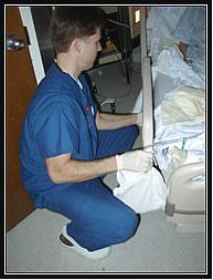 Foley catheters are positioned at the side of the bed and need