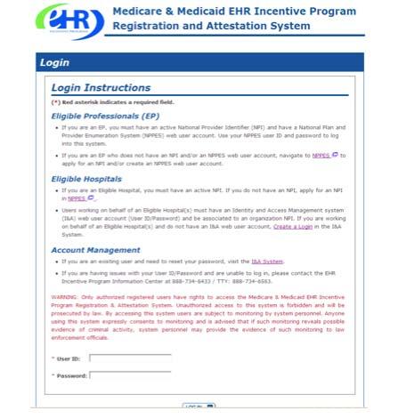 CMS Registration Login Providers will use the