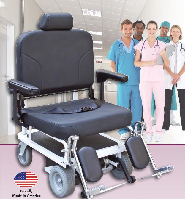 Electric Transport Chair Basic, Bariatric Shower Chairs Arms move Caregiver grip means you can keep wrists straight Wheels are small Determine