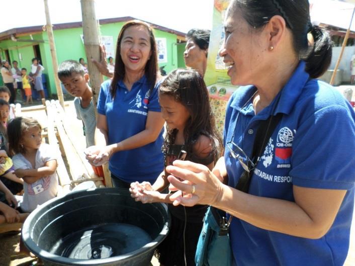 IOM ACTIVITIES IN HAIYAN AREAS CCCM Capacity Development Activities in Tacloban IOM 2014 Health teaching (proper hand washing) for bunkhouse residents in Go-Go Estancia, Iloilo IOM 2014 CCCM IDP