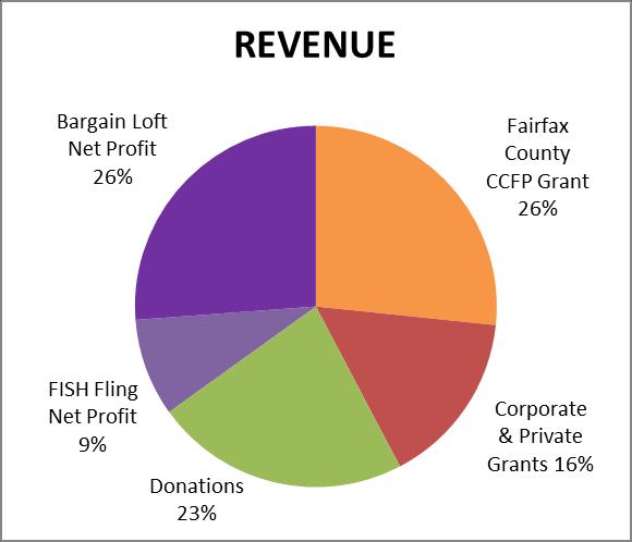 Financial Report July 1, 2015 - June 31, 2016 REVENUE Grants: Fairfax County CCFP Corporate & Private Donations: Individuals Churches Businesses Other Interest