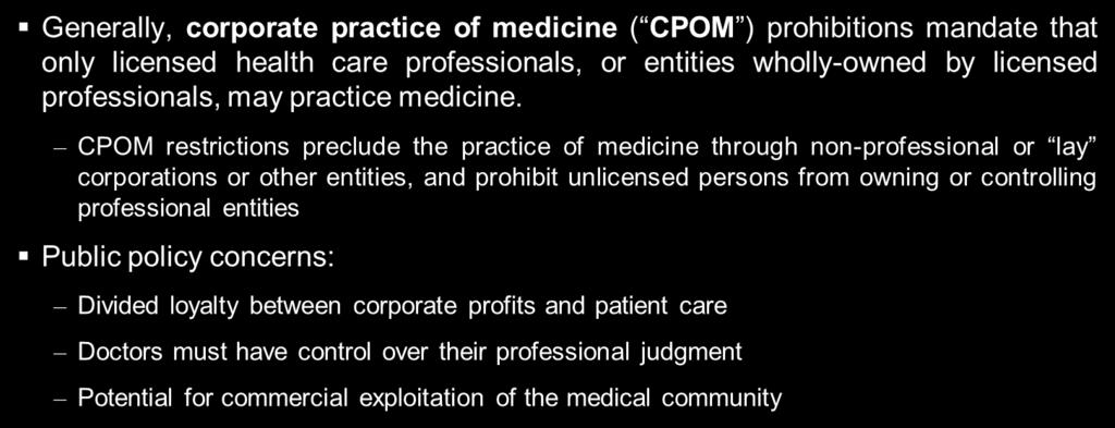What is the Corporate Practice of Medicine?