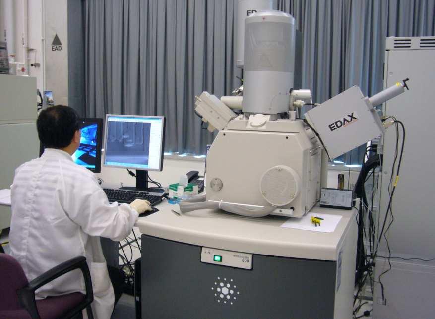 Microscopes (SEM) with EDX, Voltage Contrast ESD / Latch-up tester (HBM/MM/CDM) Focused