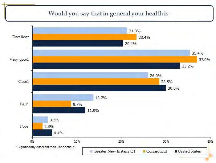 Health Status & Chronic Health Issues Physical Health In terms of overall health status, while the majority of residents 82.