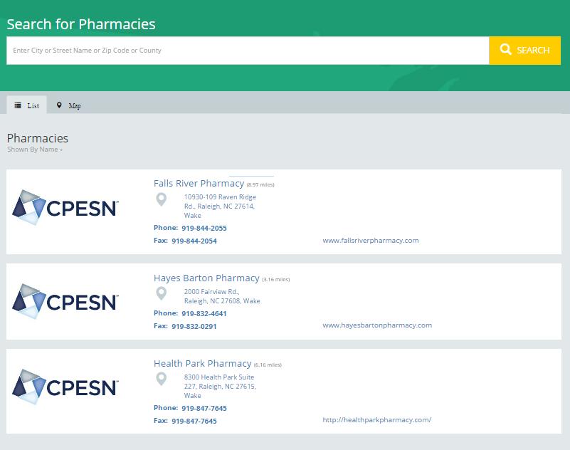to CPESN Pharmacies 2) Search