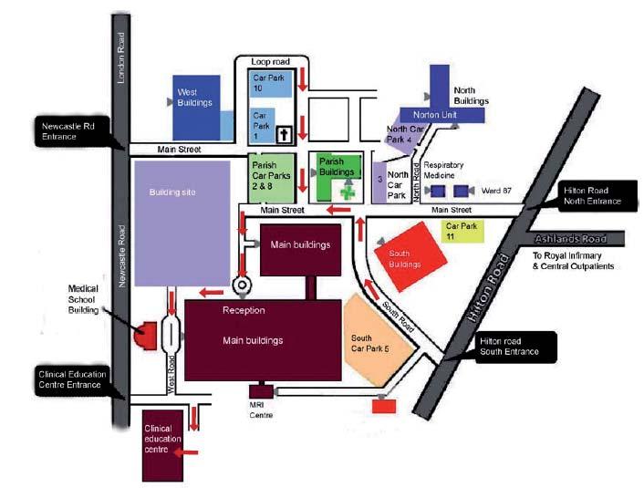 General Information Venue Clinical Education Centre (see map), University Hospital of North Staffordshire, Newcastle Road, Stoke-on-Trent, ST4 6QG reception 01782 556556 Travel By Car - Junctions 15