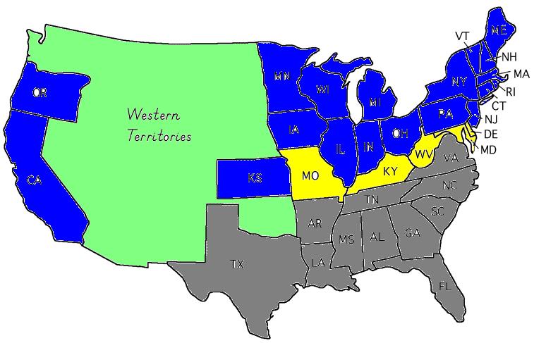 Union Confederacy Number of States 24 11 Population 22 million 6 million (+ 3.
