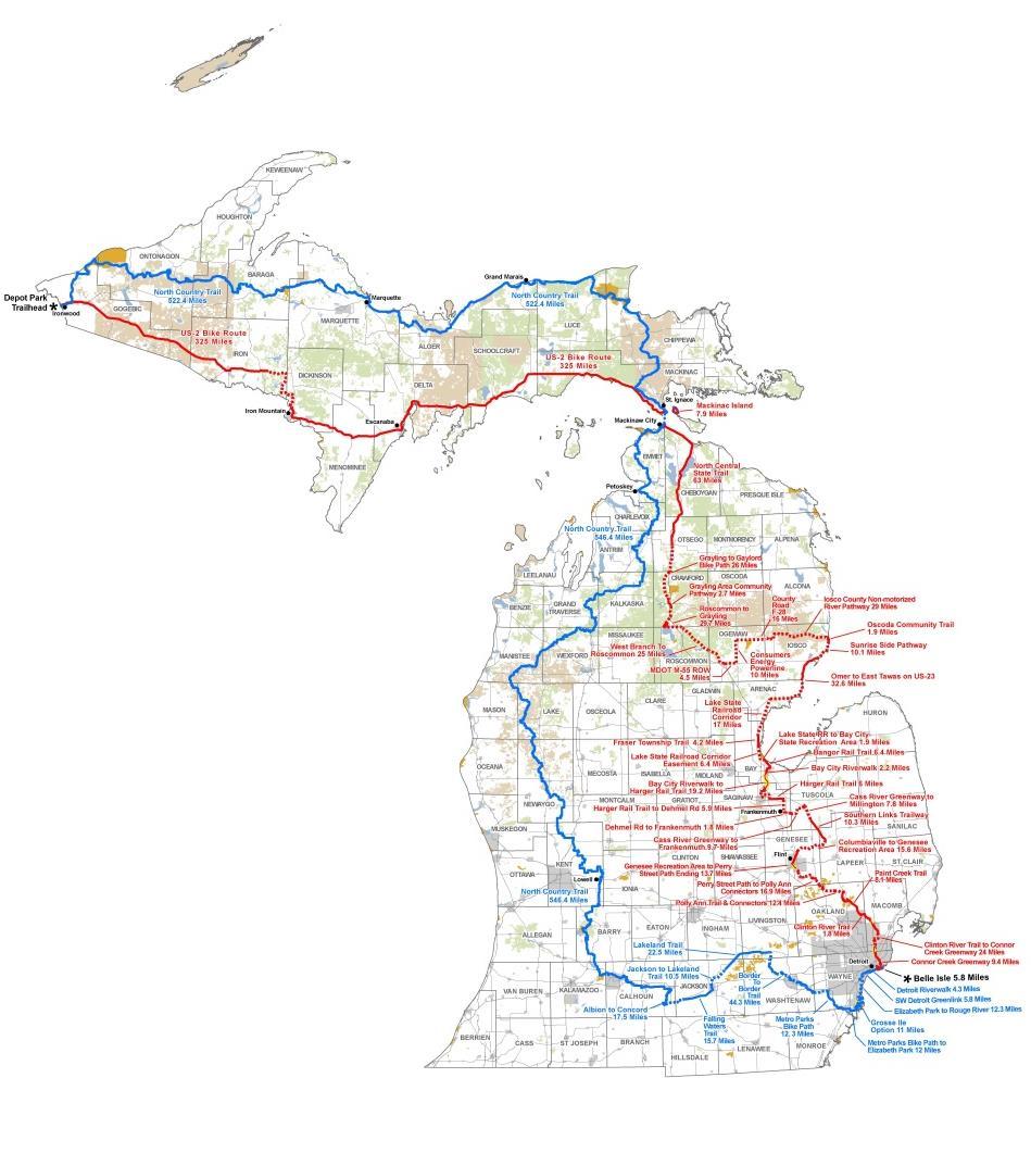 Michigan s Iron Belle Trail Go to: michigan.