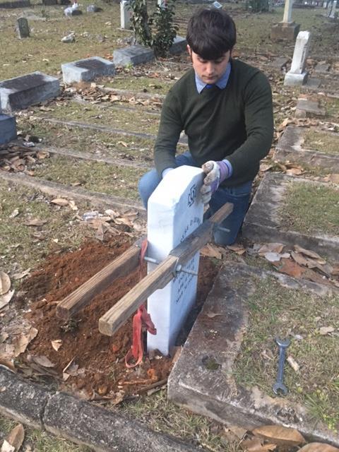 Recent Event: Headstone Installation for Cadet Prospere DeMilly In early January, Commander Crocker and 2 nd Lieutenant Cotton went to Old City Cemetery and installed a VA headstone for Cadet