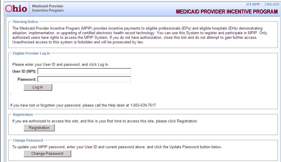 MPIP Log In Provider NPI and Password Enter NPI and Password