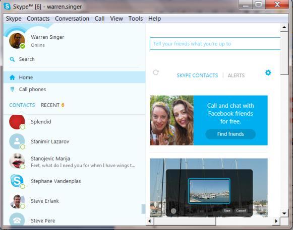 Figure 1: Skype window Google Hangout is an application that enables multiple participants to take part