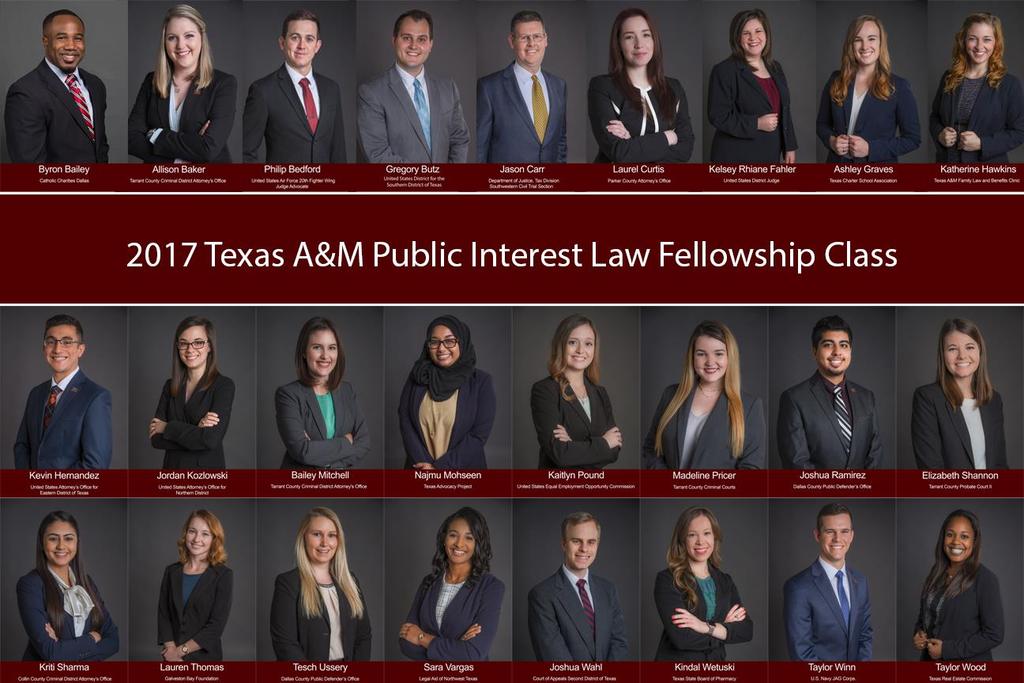 Mission Statement The Texas A&M Law Fellowship strengthens the legal scholarship of law students while providing support to public interest organizations that serve our