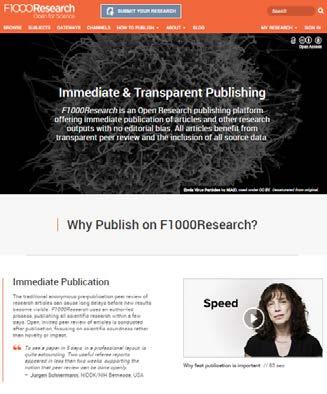 Open Research publishing platforms F1000 s own