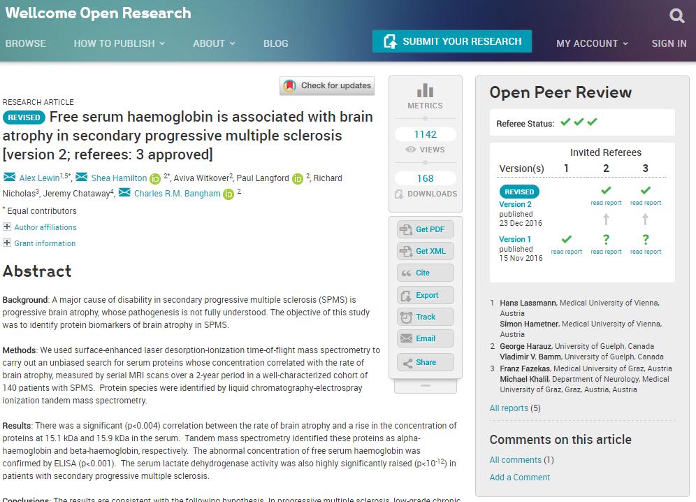 Open Peer Review Referee ratings: Full review history Approved Approved with reservations Not