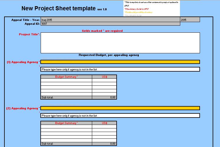 Excel Template: This will be circulated as soon