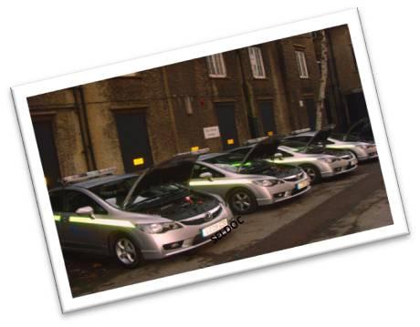 spot lights, to assist in allowing door numbers to be seen from the cars at