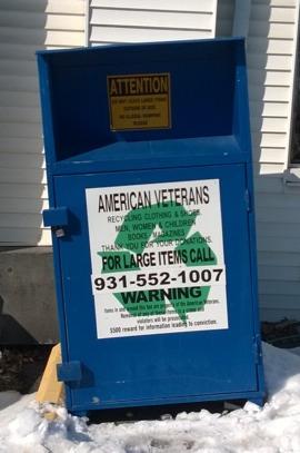 ANOTHER WAY TO SERVE OUR VETERANS! American Veterans has a drop box located on the east side of the Cadiz Restaurant. There is also one in front of the Sav-On Drugs on Main Street.