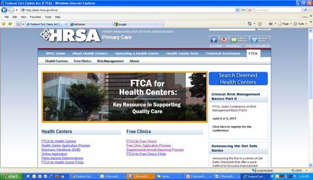 NEW FTCA WEBSITE http://www.bphc.hrsa.