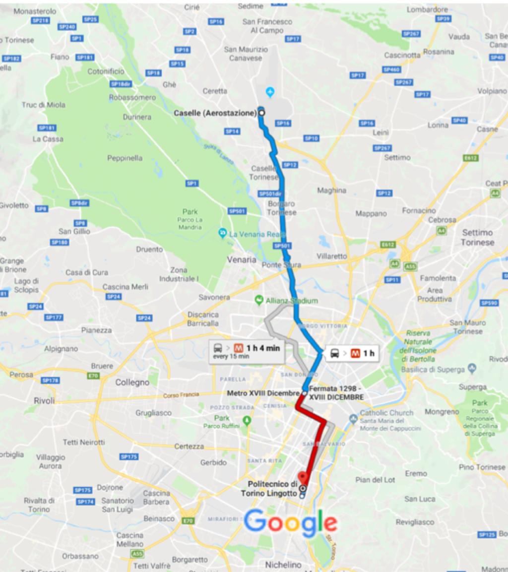 How to reach us From Torino airport Step by step: Reach the bus terminal of the airport Take the bus line 000268, the travel lasts about 30-40 minutes (6 steps), depending on current traffic Exit the