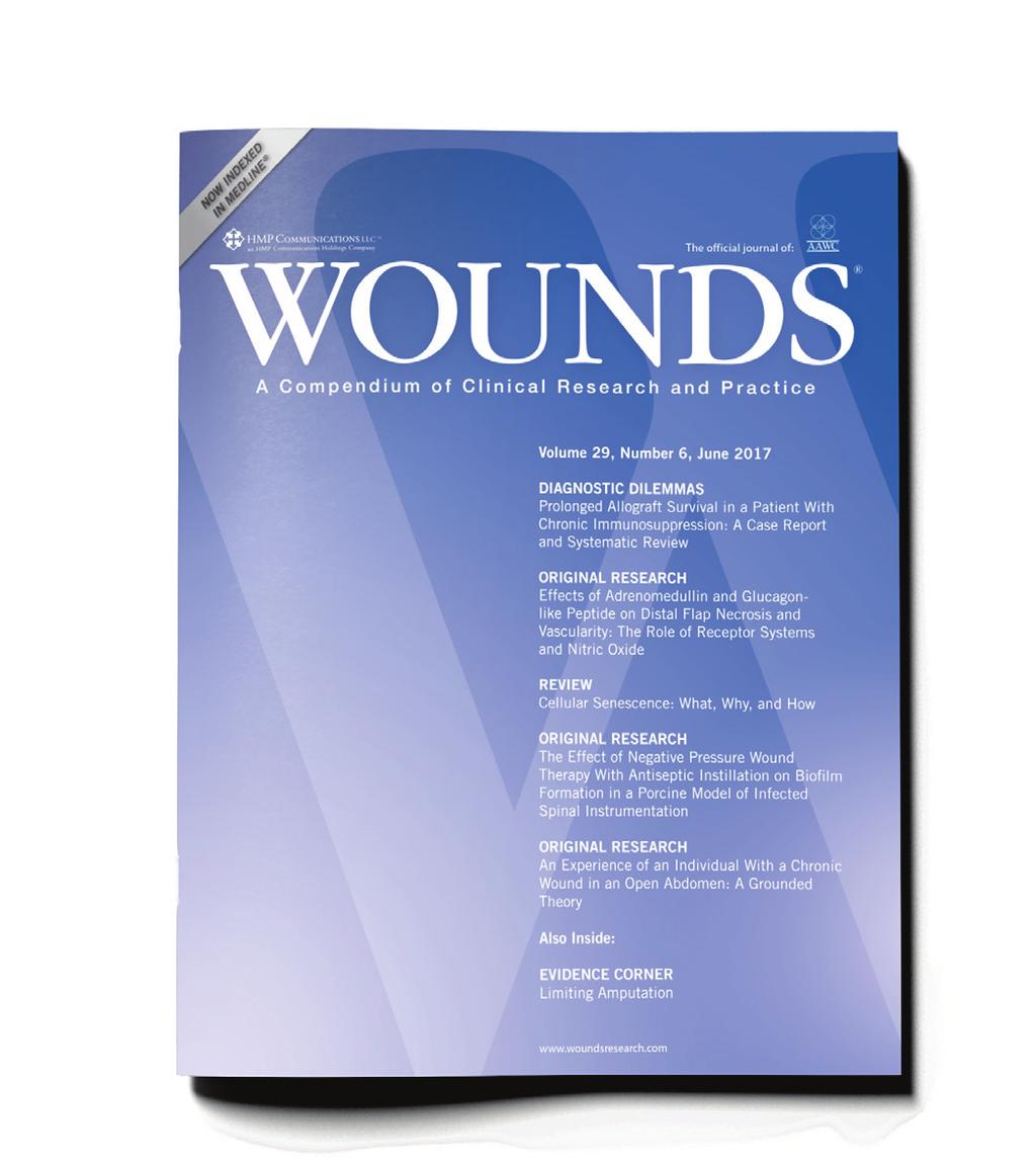 of importance to today's wound care clinician. The information is presented as original wound research articles,, in-depth reviews, and evidence-based wound care practices.