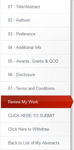 26. Review Your Work This page will allow you to ensure the accuracy of your work. If you need to make changes to any of the sections, click one of the steps from left side navigation.