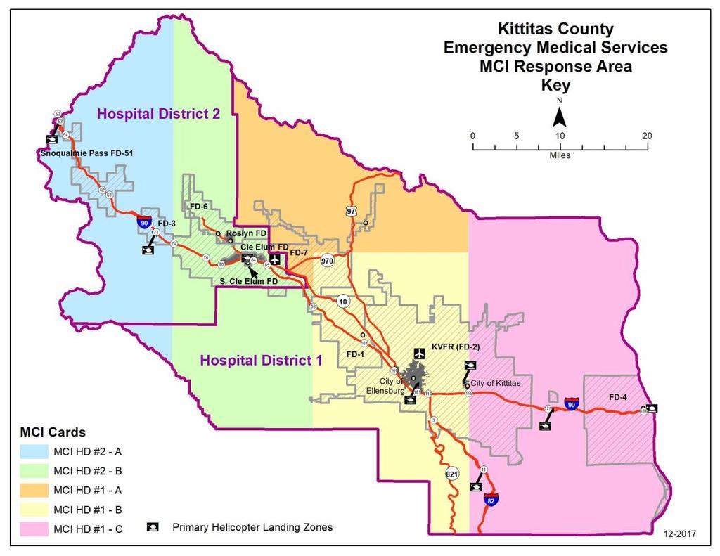 Appendix C (UPDATED 1-2018) Response Area Key: MCI HD#2-A (Blue): KC Hospital District #2 - West of I90 MP74 (West Nelson Siding) to MP53 (East Snoqualmie Summit), & all adjacent areas North & South