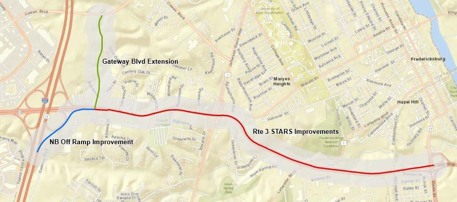 Route 3 STARS Study + Gateway Blvd Extended Study Support: Rte 3 STARS Estimated Cost: $30-36 million Just improvements needed for Gateway Blvd