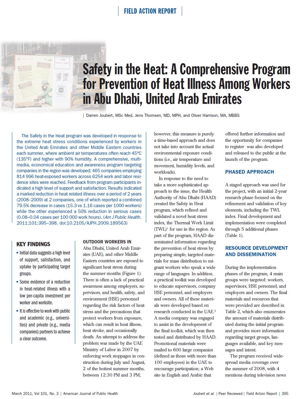 HAAD Safety in the Heat Program