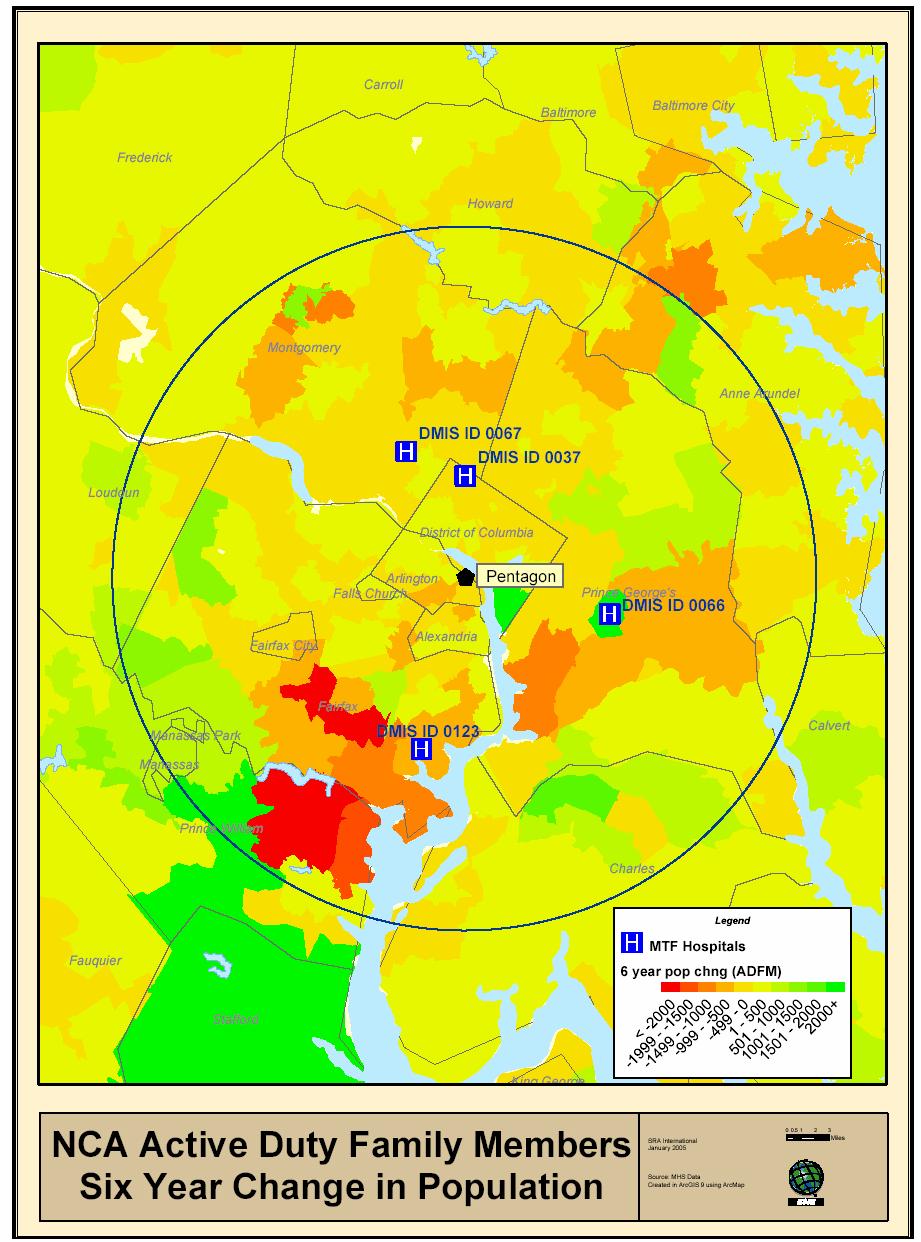 DATA SOURCE: 1997-2003 DEERS Not to Scale Bethesda NNMC Population Walter Reed AMC Andrews