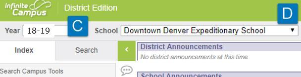 In the top left corner of IC, find the Year dropdown and select the current school year