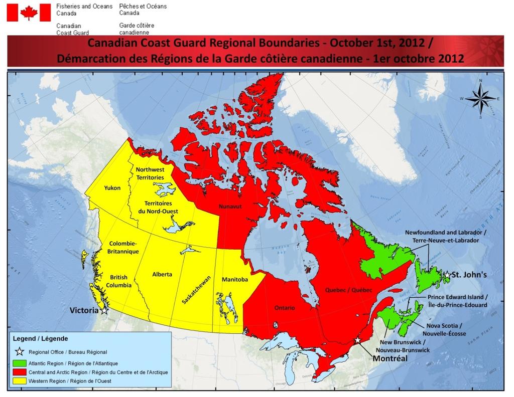 PLAN OVERVIEW Figure 1 depicts the three Canadian Coast Guard Regions and their respective