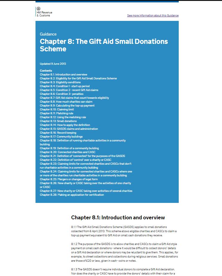 103 104 Summary Cash donations 20 or less Not covered by Gift Aid declaration For community buildings: Given in the