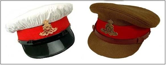 Figure 27 Assistant Instructors-in-Gunnery and Instructors-in-Gunnery Caps 819. REGIMENTAL TIE 1. The regimental tie is navy blue with red zig-zag stripes running downward from left to right as worn.