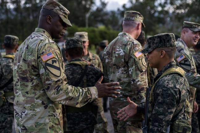 In Honduras, we visited our RAF Soldiers from the Arkansas Army National Guard s 39th Infantry Brigade Combat Team who support missions in Guatemala, El Salvador and Honduras, to see them in action