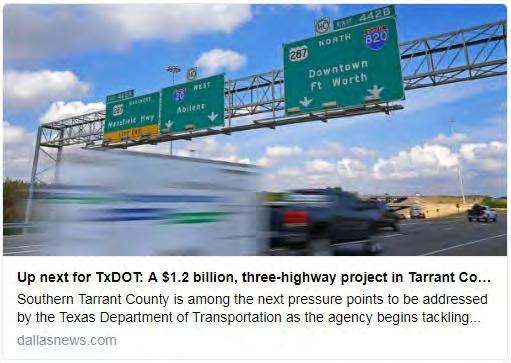 3. @NCTCOGTrans ability to waste money boggles the mind. Wylie H Dallas (@Wylie_H_Dallas) 4. More #autocentric subsidized sprawl coming to west Ft. Worth.