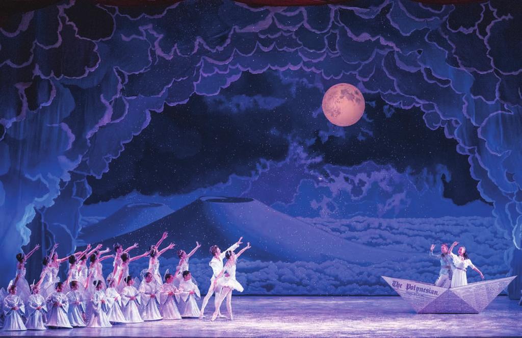 Audiences in Hawaii feel connected to this classic holiday ballet with scenes that depict Washington Place and Mauna Kea, and costumes and props that represent local and familiar elements, such as