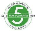 Our products consists of 90% min local content (raw materials from, and manufactured in South Africa).