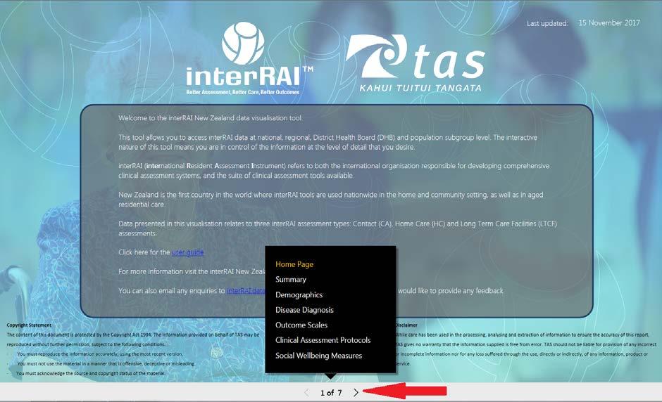 Introduction Welcome to the interrai Data Visualisation tool user guide. This guide aims to provide all the information you require to use this data visualisation tool.