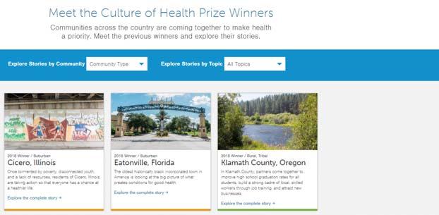 Learn More About the Prize Winners See Prize winner stories at rwjf.