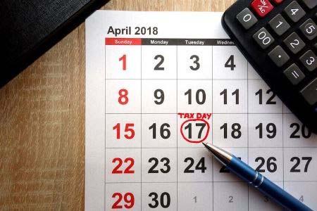 TAX DAY 2018 Taxpayers will get 2 extra days to file their taxes this year. Individual tax returns filed with the federal government are usually due by April 15th.