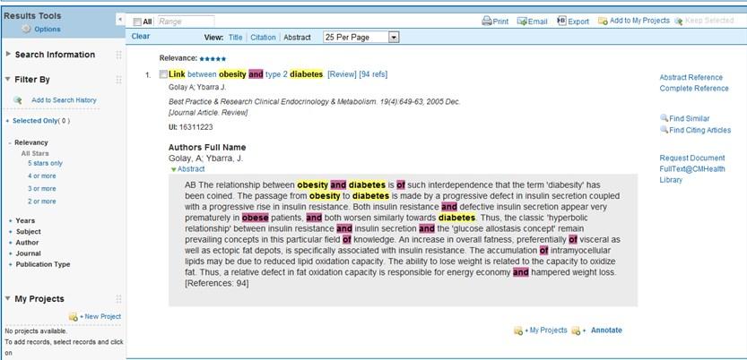 Medline: Basic Search continued. To filter your results, go to the Filter By box.