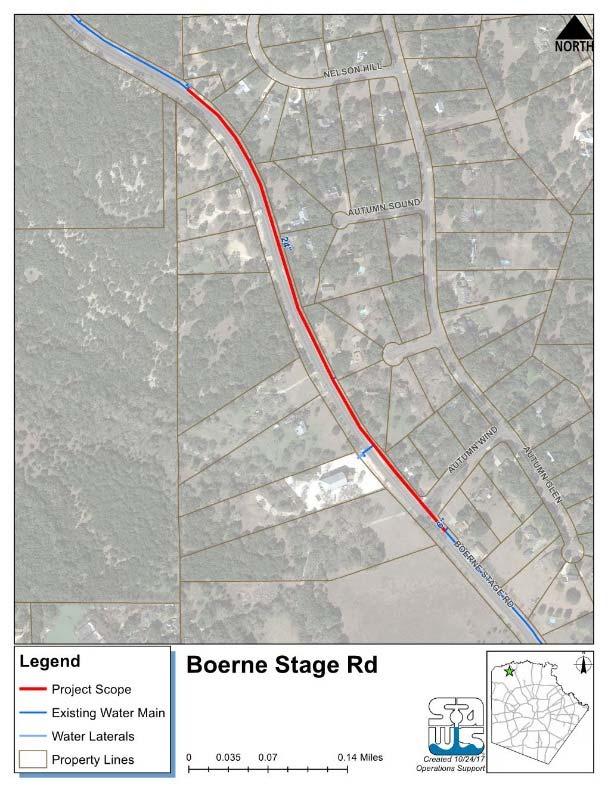 Boerne Stage Road Location: 26700 Block of Boerne Stage Road (Valve Unit ID 483961 through valve Unit ID 483958) Pipe