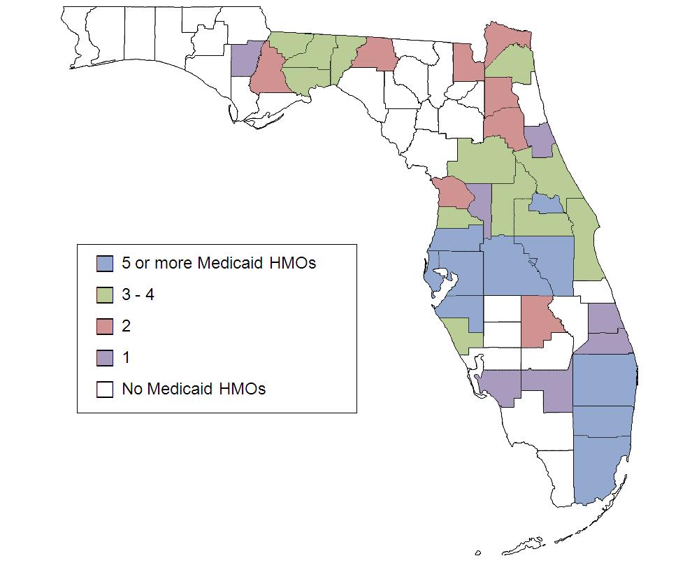 Number of HMOs Operating in Each Florida County Number