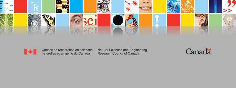 NSERC Information Session Scholarships and Fellowships 2016 Competition The