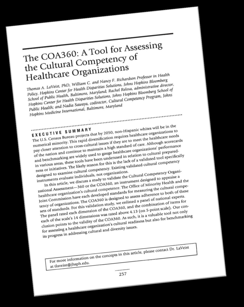 COA360 Validation Article Journal of