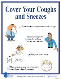 Respiratory hygiene and cough etiquette.