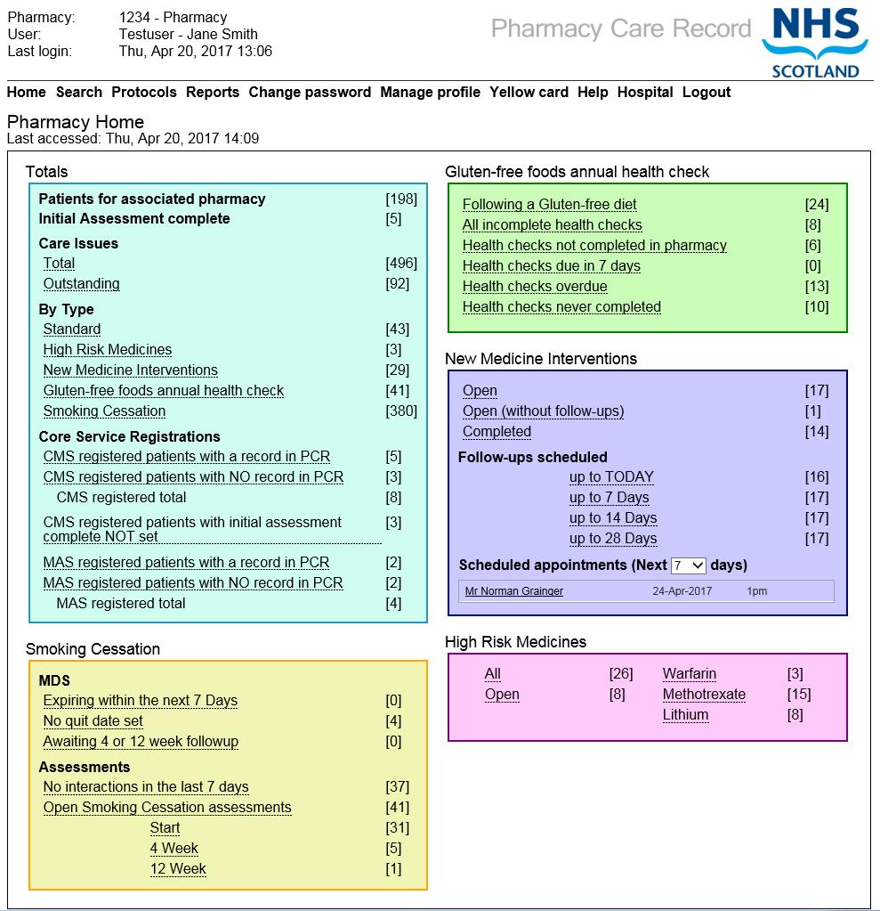Pharmacy Home 3 Pharmacy Home 3.1 Overview The Pharmacy Home page displays a summary of information about patients within the associated Pharmacy.