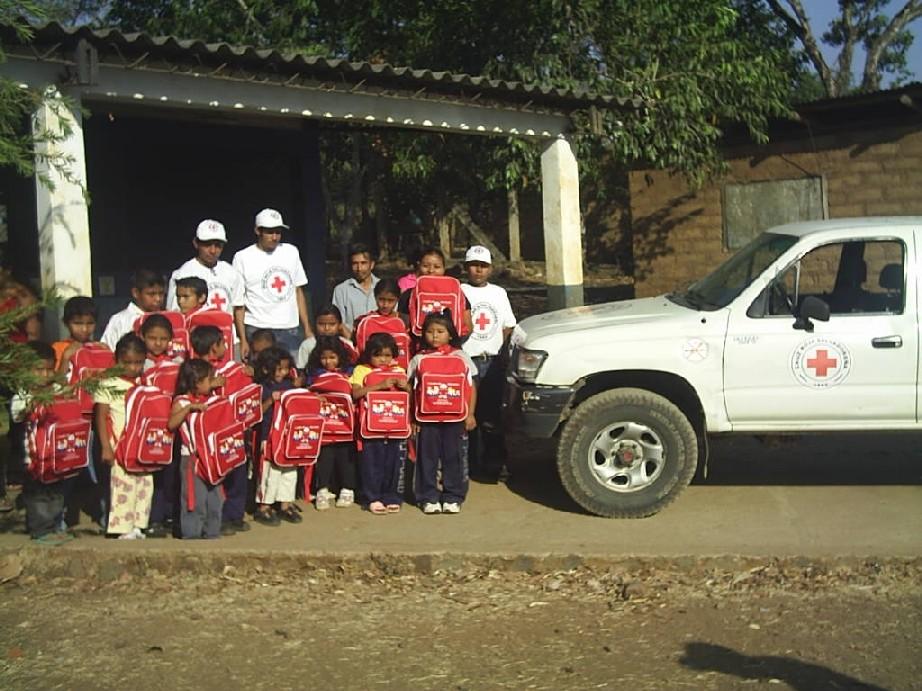 6 The Red Cross provided children with basic school materials.