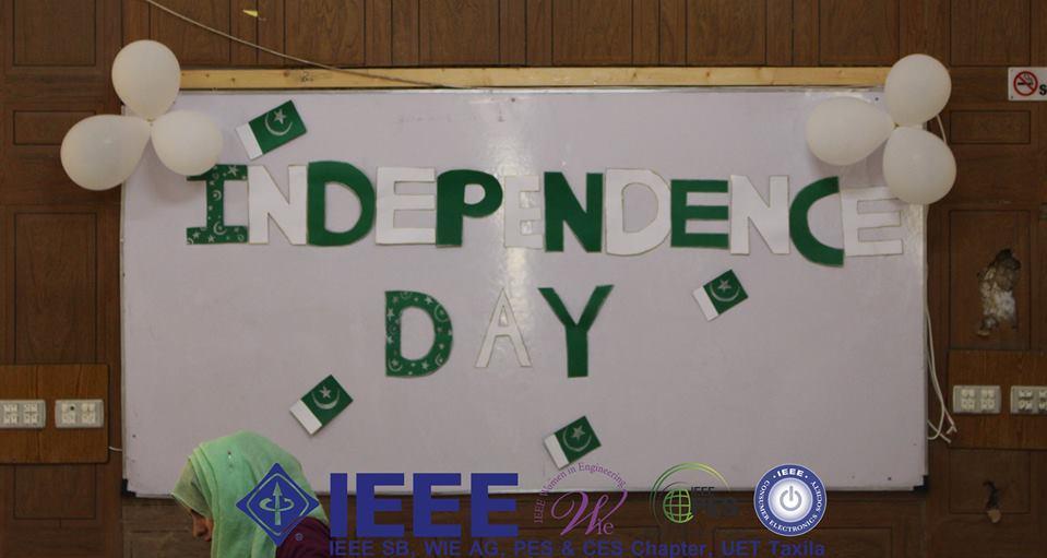 Pakistan Independence Day Essay Writing Competition: Date: August 7, 2017 IEEE UET Taxila also arranged an Independence Day Essay Writing Competition.