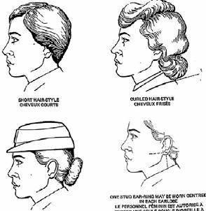 the top to blend with the tapered trimmed sides and back; and does not interfere with the proper wearing of any military headdress.